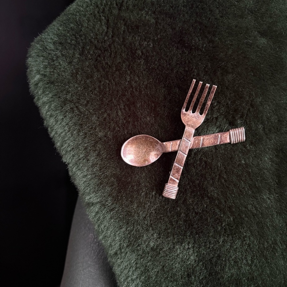 Vintage Sterling Silver Spoon Knife Cutlery Chef Pin Brooche